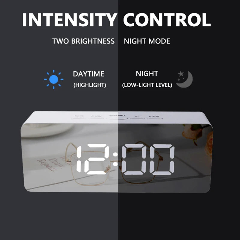 Digital LED Alarm Clock with Temperature Display and Snooze Function