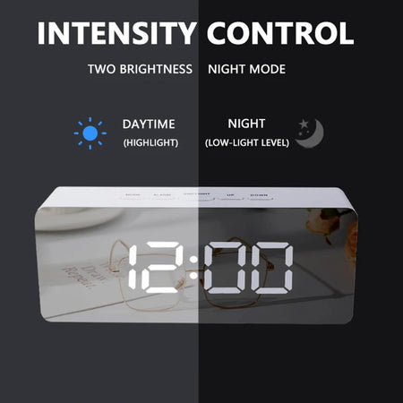 Digital LED Alarm Clock with Temperature Display and Snooze Function