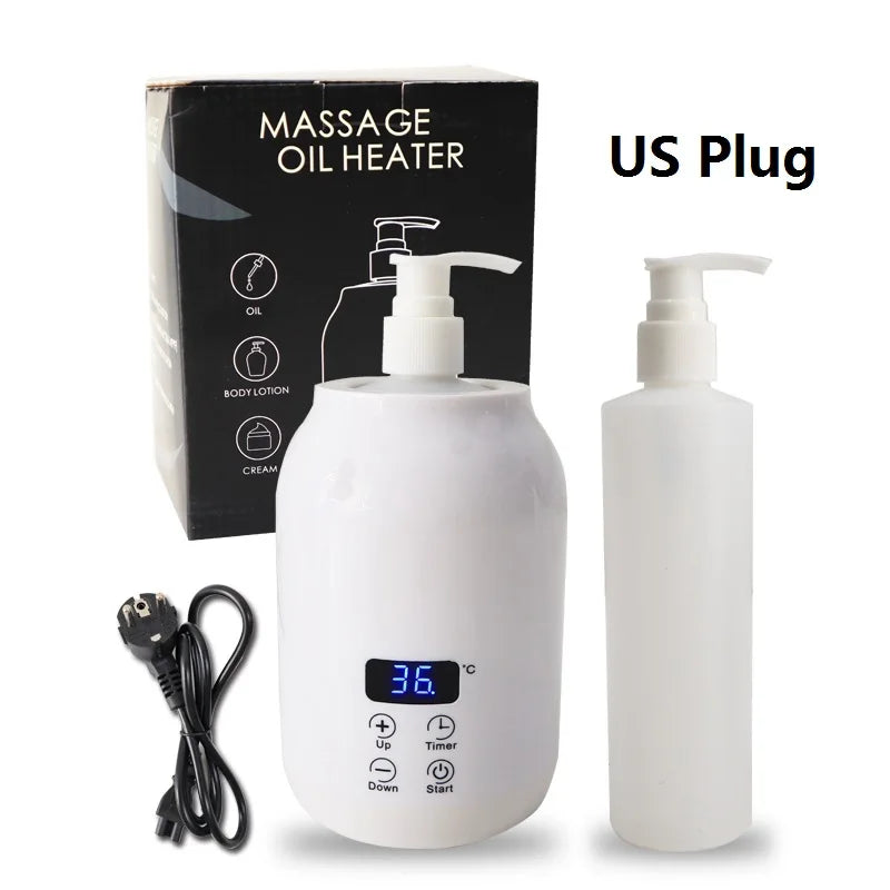 250ML Electric Massage Oil Warmer &ndash; Digital LED Touch Screen White US Plug / 250ml