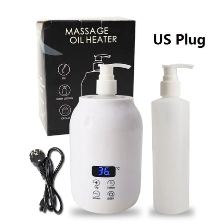 250ML Electric Massage Oil Warmer &ndash; Digital LED Touch Screen White US Plug / 250ml