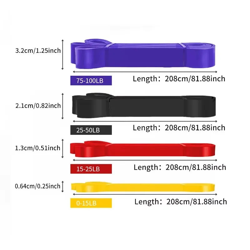 Conjunto de Faixas de Resistência em Latex TPE de 4 Peças para Treino de Corpo Inteiro e Yoga