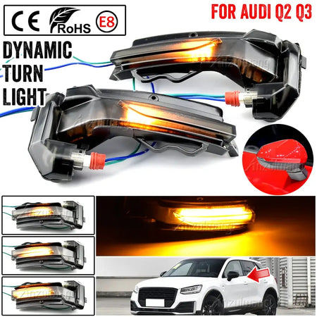 Side Mirror Turn Signals With Sequential LED For Audi Q2 GA Q3 F3 by InterCyprus Trading Ltd