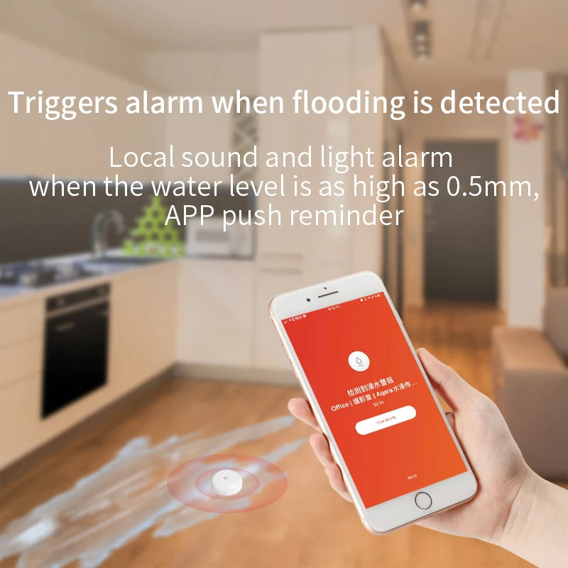 Detector de Fugas de Agua a Prueba de Agua IP67 Sensor de Alarma de Inundación Inteligente ZigBee