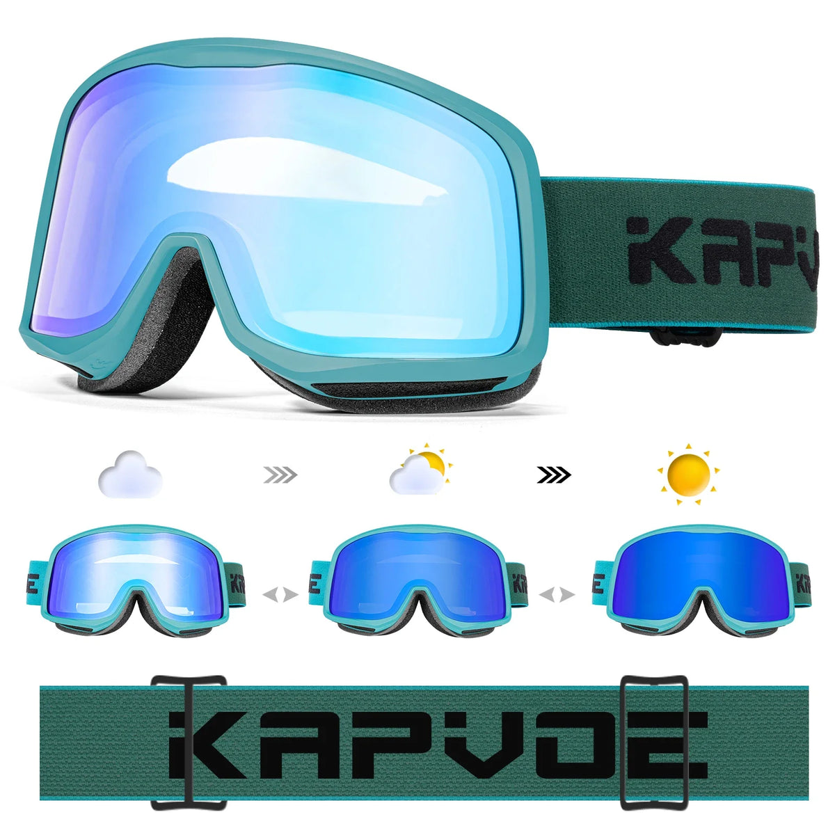 KAPVOE K0705 Goggles &ndash; Photochromic UV Protection for Sports DZ-K0705-PH-BL-13
