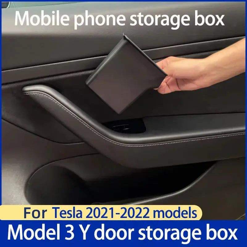 Suitable for Tesla Model 3 Y Door Storage Box, Door Handle Storage Box, Phone Box 2021-2022 Models by InterCyprus Trading Ltd