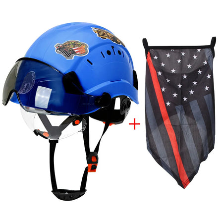 4AQM0226 Construction Cap With Goggles &ndash; Dual Protection Blue B