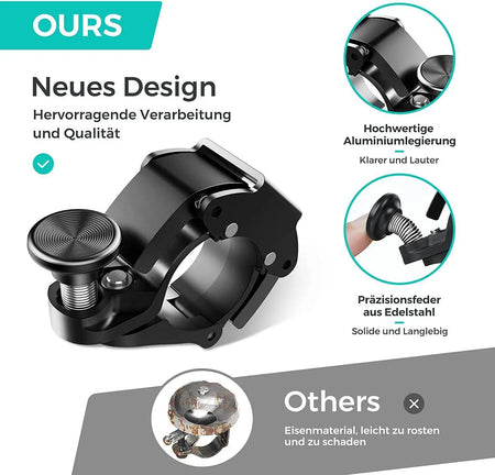 Compact Stainless Steel Bicycle Bell - 5 Vibrant Colours Available