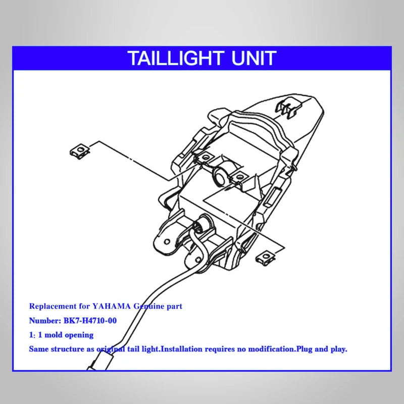 Yamaha YZF-R15 Takavalon Vaihto LED Suuntavilkuilla, ABS Muovinen Linssi