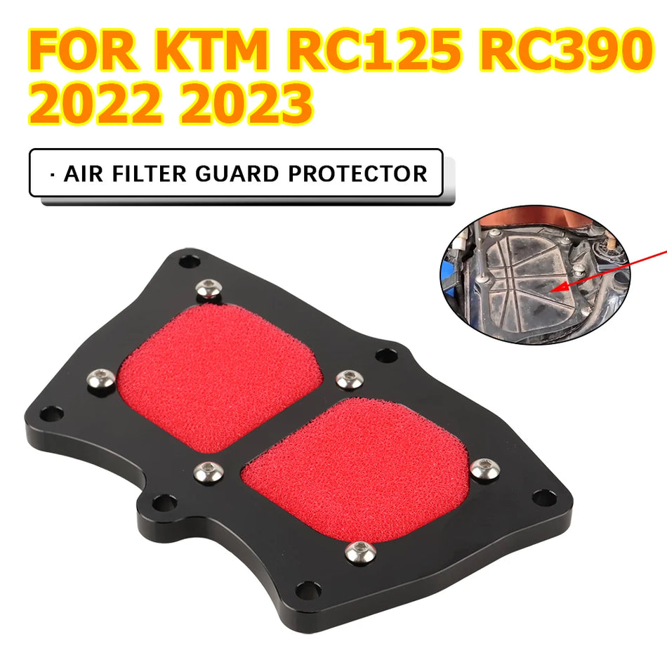 KTM RC125 RC390 Air Filter Intake Cover Protector Red and White Guard Cap
