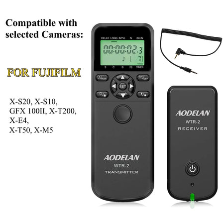 AODELAN WTR-2 Wireless Timer Lapse Intervalometer Remote Control for Multi-Brand Cameras F8 for fujifilm / China