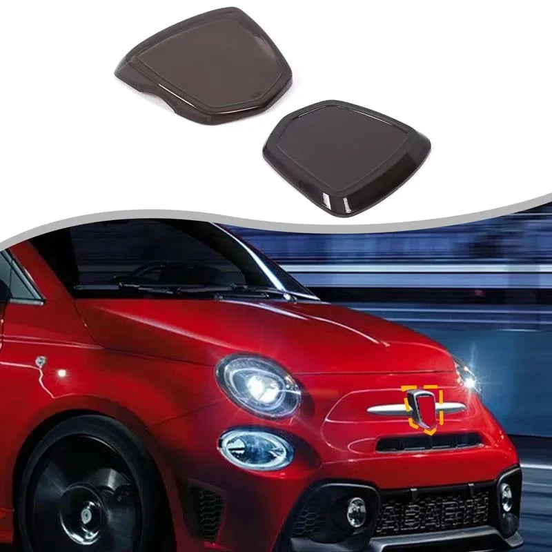 2 szt. ABS czarna osłona logo przednia tylna do Abarth 595 695