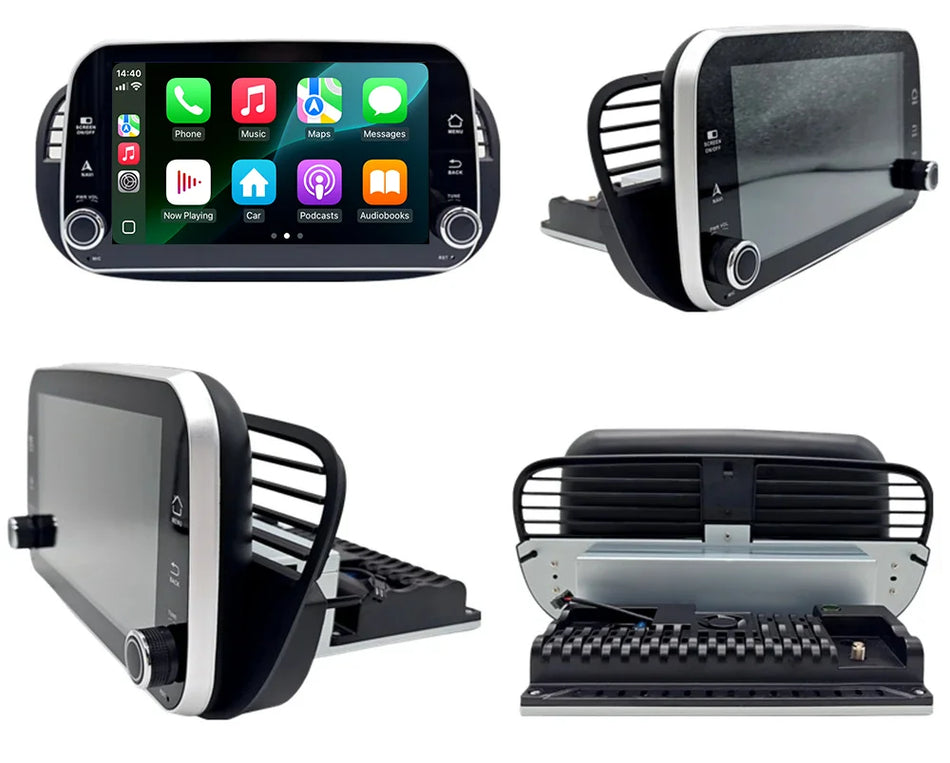 Stereo Android Auto de 7 inch pentru Fiat 500 Abarth 2009-2015 cu suport pentru navigație GPS și cameră de marșarier.