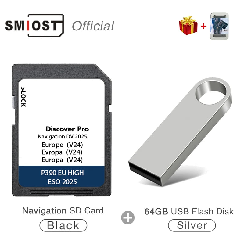 SMIOST Original 64GB SD Memory Card - VW MIB2 Navigation CHINA / for VW DV with USB