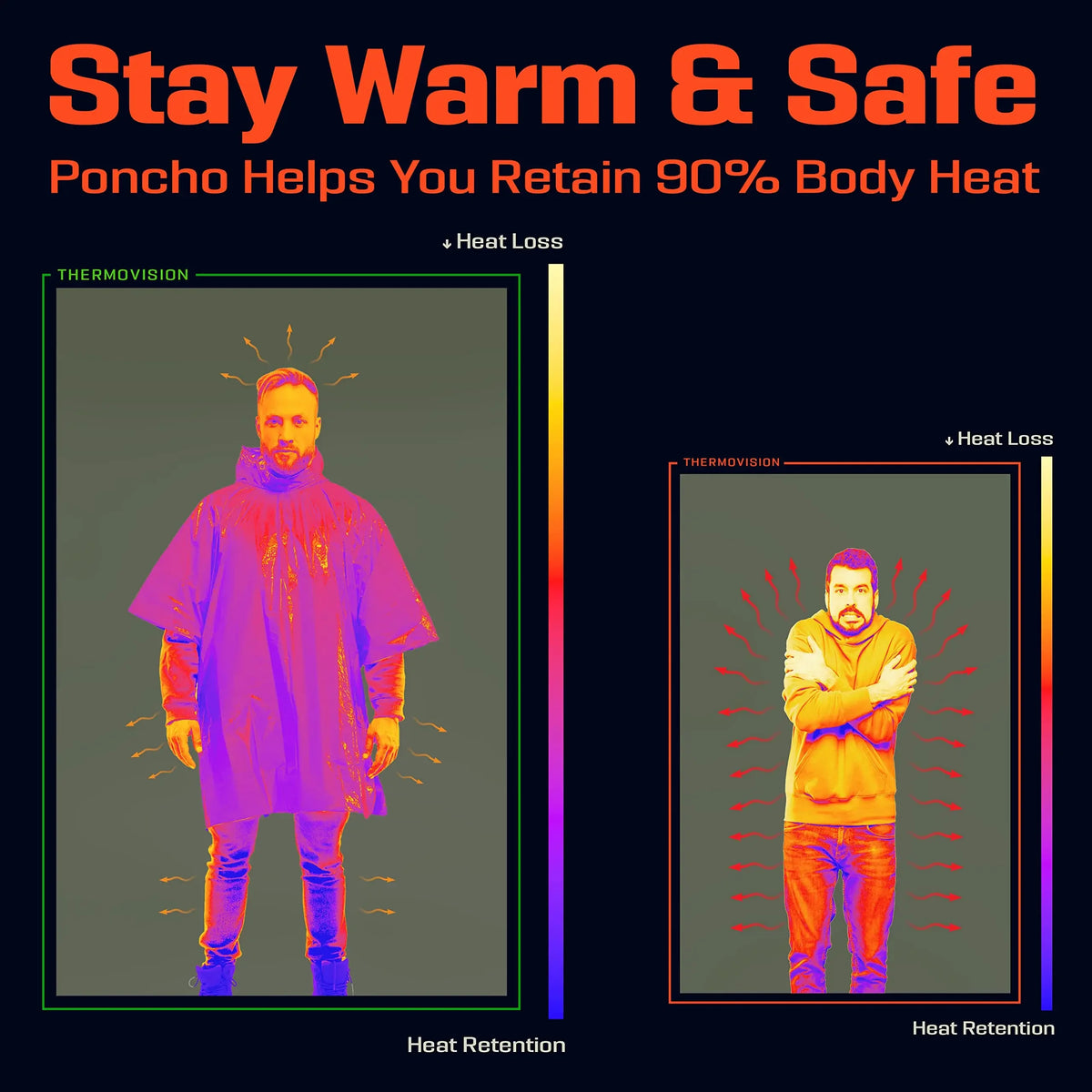 Emergency Poncho 4 Pcs - Insulated Reflective Gear Plus