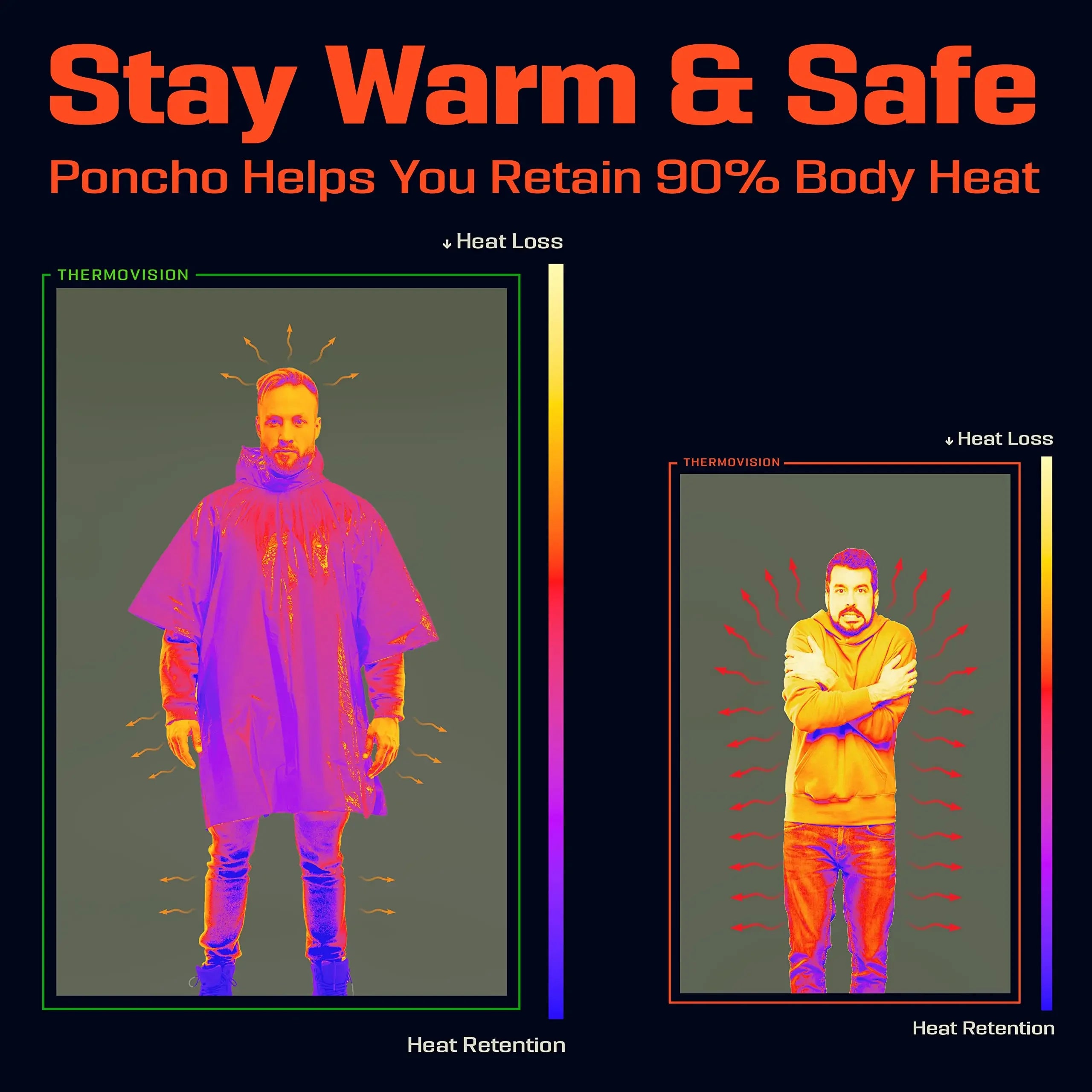 Emergency Poncho 4 Pcs - Insulated Reflective Gear Plus