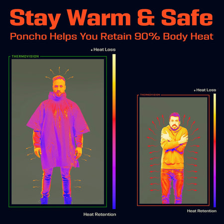 Emergency Poncho 4 Pcs - Insulated Reflective Gear Plus