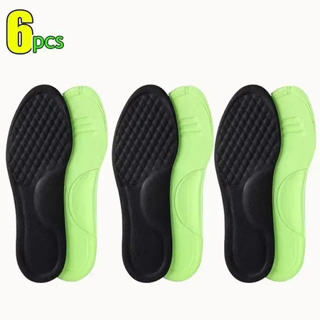 Memory Foam Antibacterial Orthopedic Insoles for Comfortable All-Day Support Black - 6pcs / 45-46