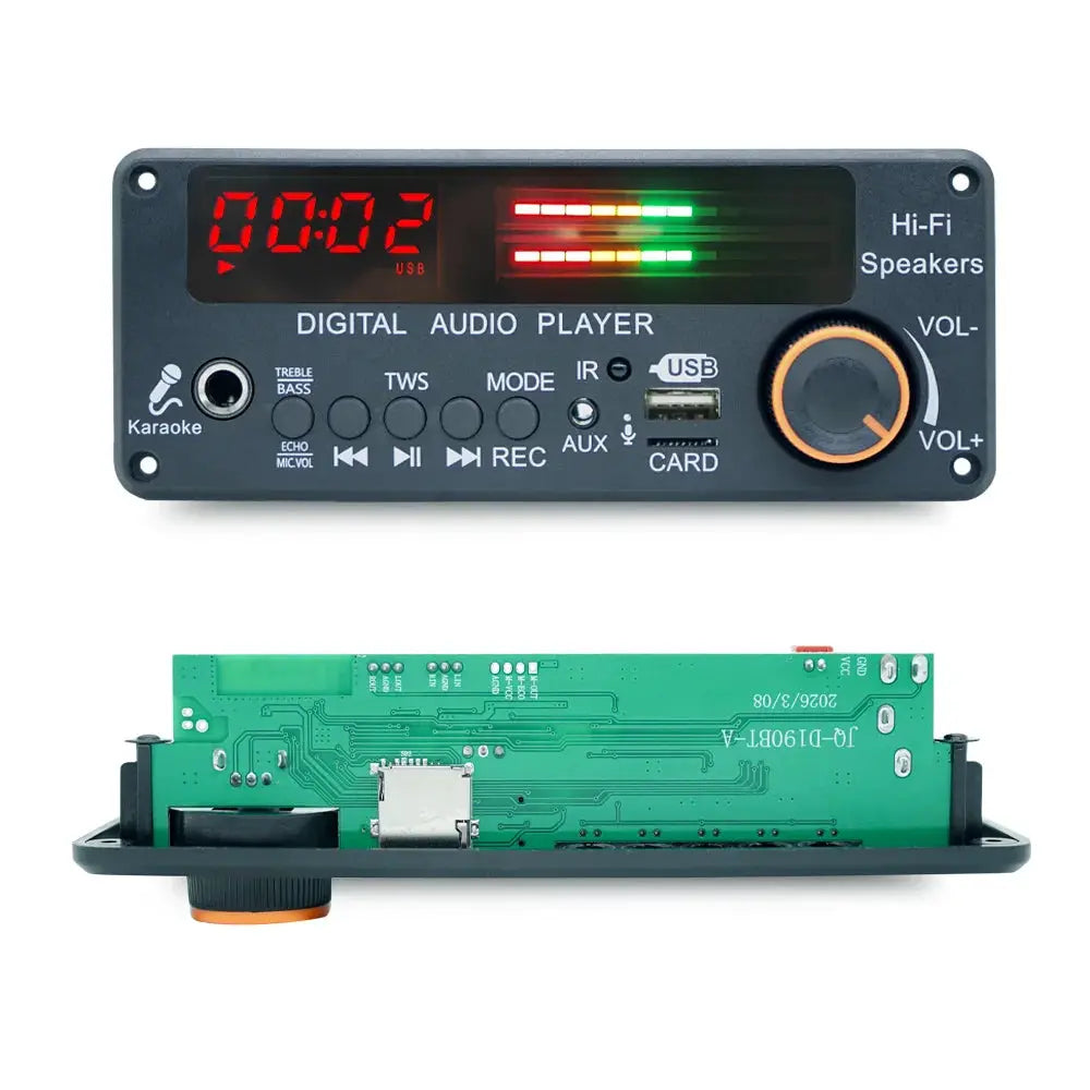 KEBIDUMEI Bluetooth 5.3 DIY MP3 WAV Decoder Board DC 12V Wireless Car USB MP3 Player TF Card Slot USB FM Radio with 6.5MM Mic by InterCyprus Trading Ltd
