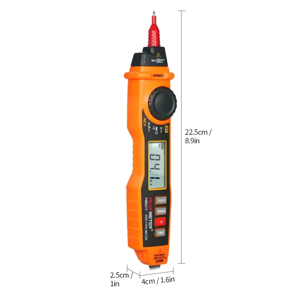 PEAKMETER PM8211 NCV Multimeter Pen Type for Auto Range and Non-Contact ...
