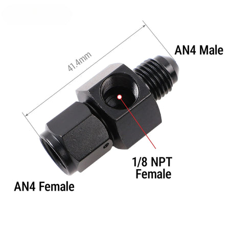Universal AN Adapter Male To Female With 1/8 Inch NPT Gauge Port by InterCyprus Trading Ltd