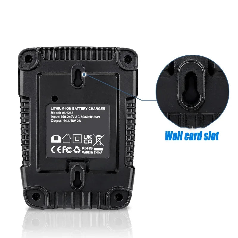 Carregador de Bateria de Lítio de 18V com Carregamento Rápido de 2A Para Ferramentas AEG