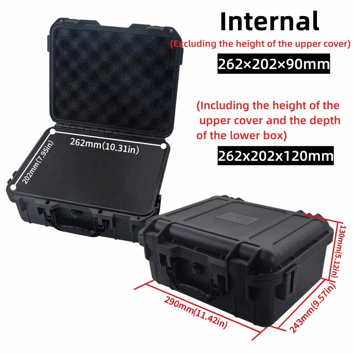 Waterproof Hard Carry Case Tool Box &ndash; Shockproof Organizer 290x243x130mm