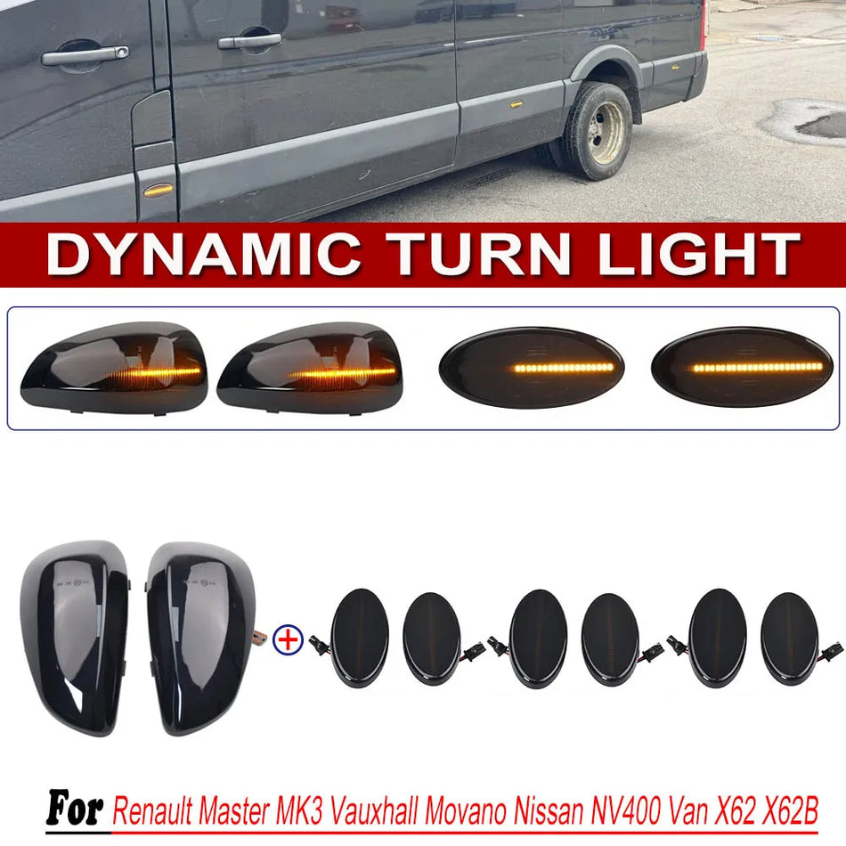 LED dynamické bočné ukazovatele pre Renault Master Nissan NV400
