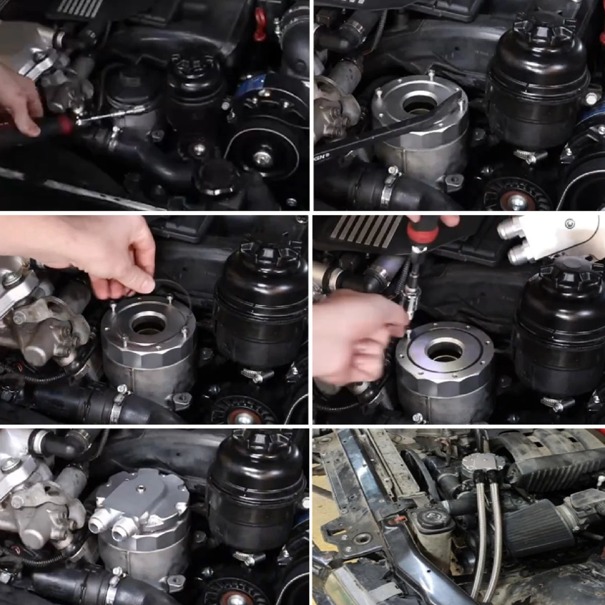 Aluminum Oil Cooler Cap With AN10 Fittings For BMW E46 E39 E60 X3 X5 by InterCyprus Trading Ltd