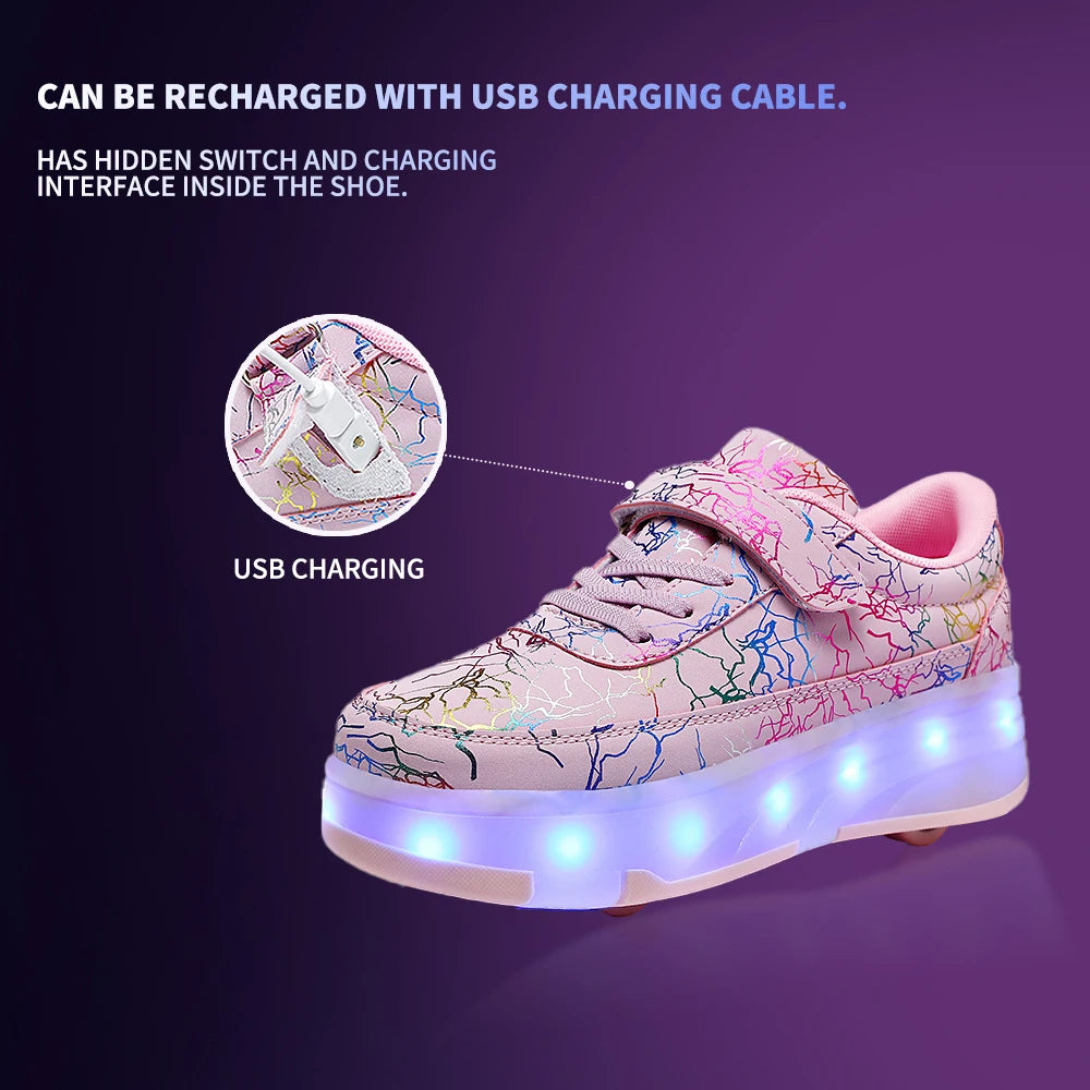 4 Wheel Dual-Use Roller Skates &ndash; Detachable Wheels System