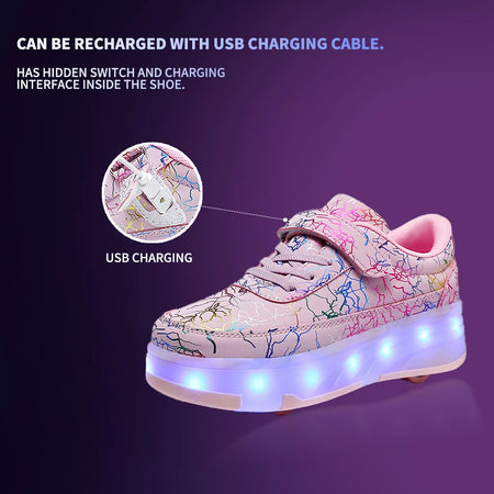 4 Wheel Dual-Use Roller Skates &ndash; Detachable Wheels System