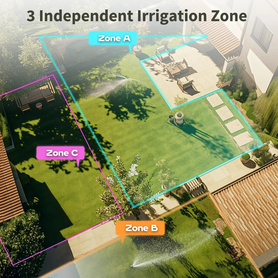 Diivoo 3-Outlet Garden Hose Timer - Automatic Irrigation with Rain Delay