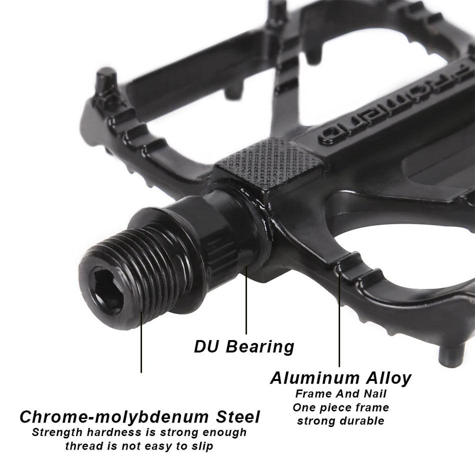 Road Bicycle Pedal Non Slip DU Bearing Lightweight Steel Platform Pedal