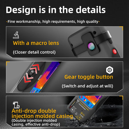 Advanced BSIDE SH7 Digital Multimeter &amp; Thermal Imaging Camera with Macro Lens for Electrical Diagnostics