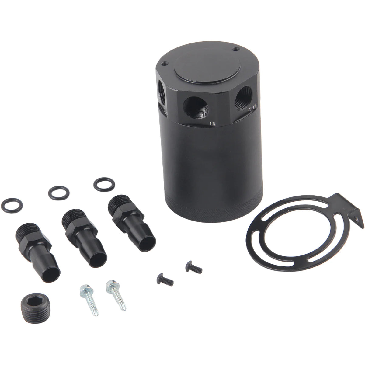 Aluminum Baffled Oil Catch Can With 3 Ports, Universal 180ml Tank by InterCyprus Trading Ltd