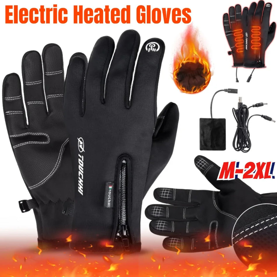 Luvas Tácteis de Inverno para Homens e Mulheres Antiderrapantes com Fecho Quente