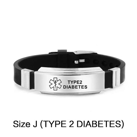 Stainless Steel Medical Alert Bracelet - 15 Styles TYPE 2 DIABETES