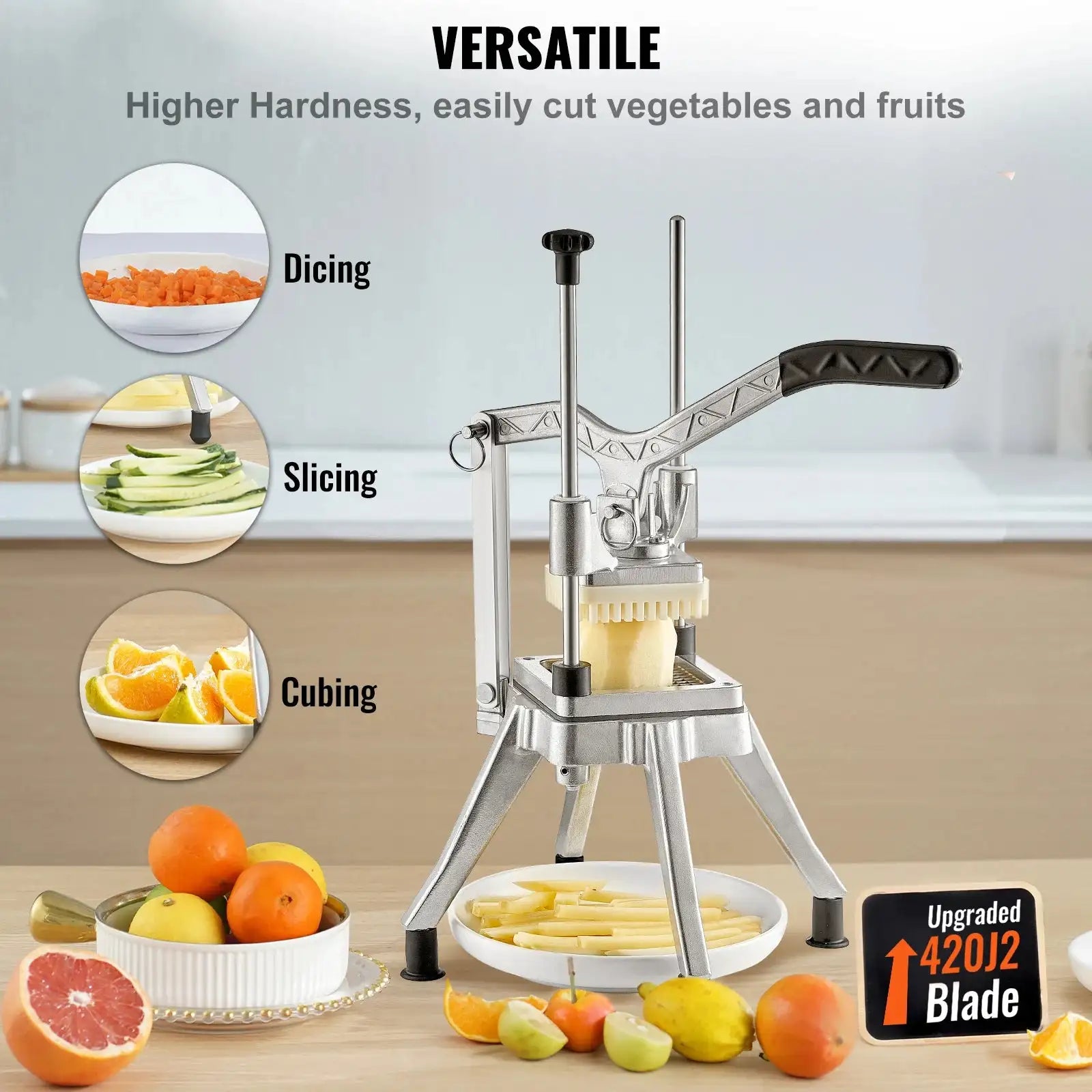 Commercial Vegetable Chopper With 4 Stainless Steel Blades