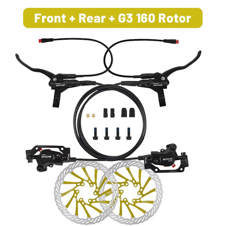 Bucklos Brakes 2 Piston For Electric Bicycle - G3 Rotor Brakes-160 Yellow