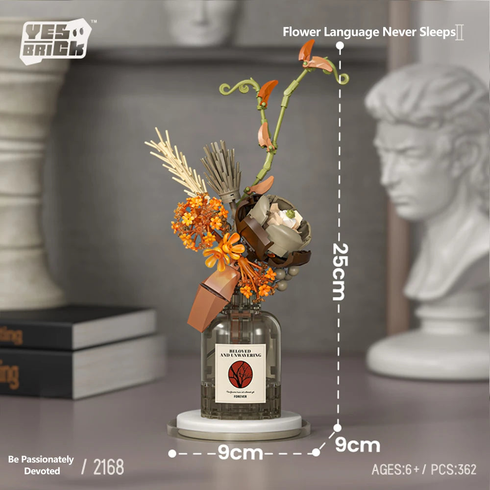 Romantic Flower Building Blocks Set Bouquet &ndash; Perfect Gift