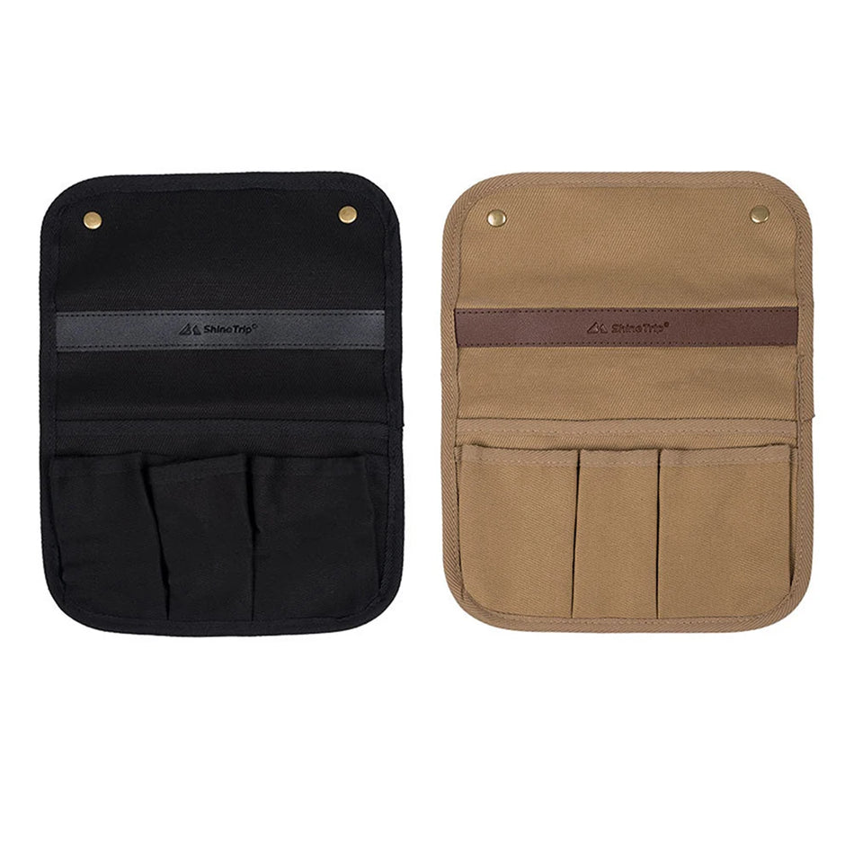 Camping Chair Armrest Storage Bag Canvas Multi Pocket