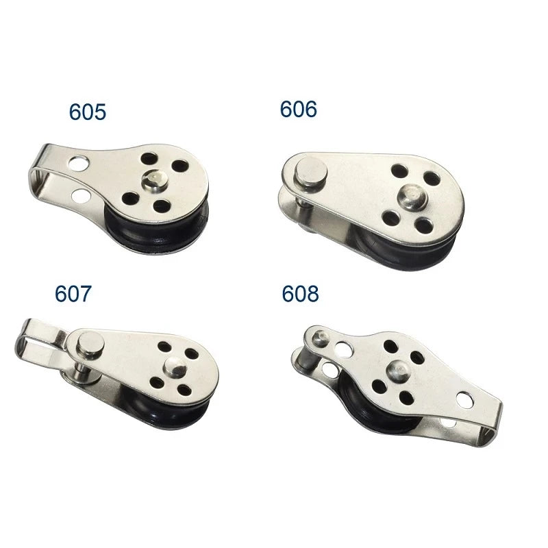 5PCS 316 Stainless Steel Pulley Blocks for Kayak and Boat Anchor Trolley 605 / CN (Origin)