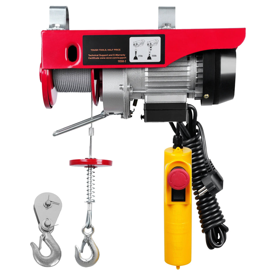 550lbs Electric Hoist Crane Portable Winch Remote