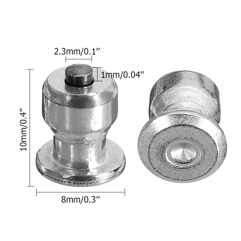 Parafusos de Estudo para Pneus de Inverno em Alumínio 8x10mm, 100/200 Unidades Picos Antiderrapantes para Neve
