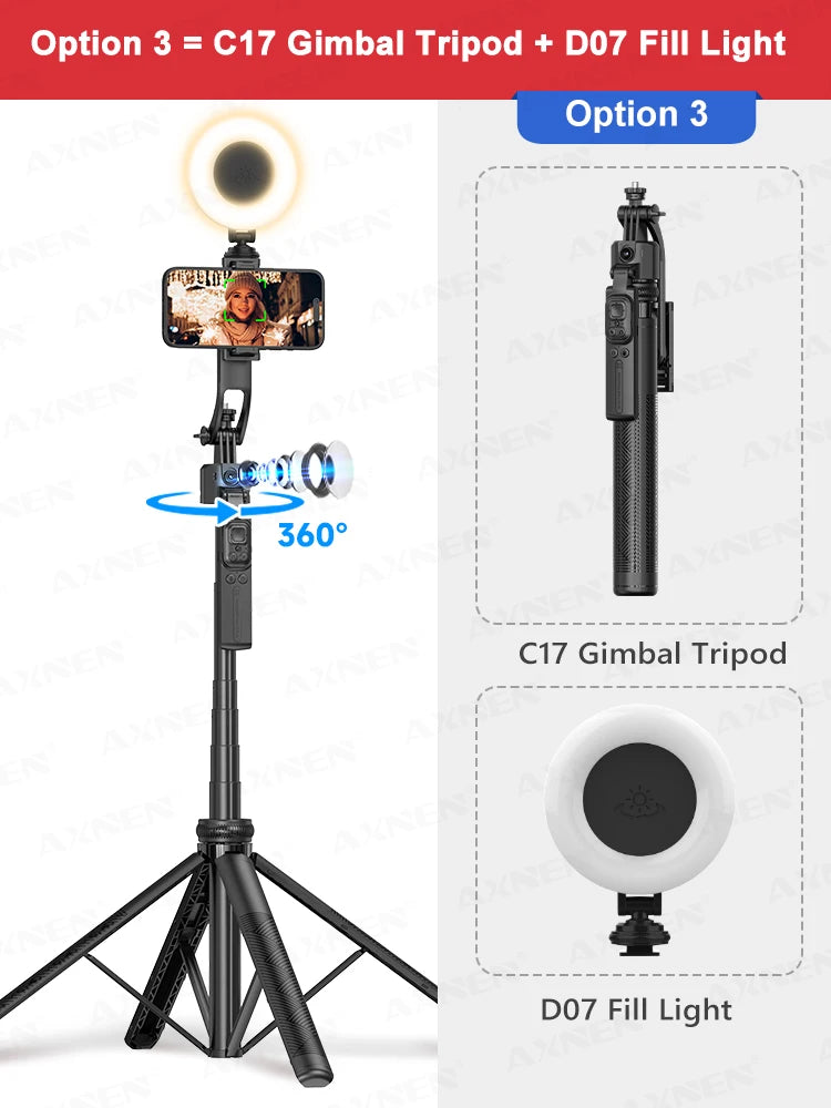 C17 AI Smart Gimbal Tripod &ndash; 360 Degree Auto Face Tracking Option 3 / CHINA