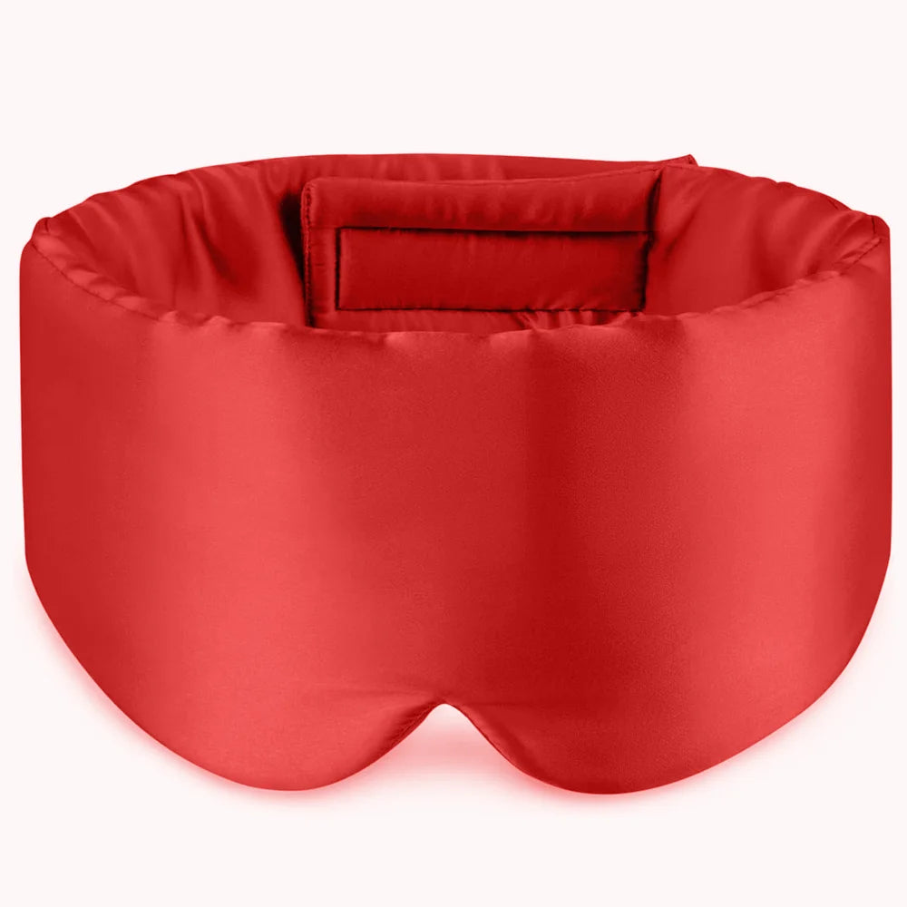 100 Percent Mulberry Silk Sleep Mask &ndash; Adjustable Band Red