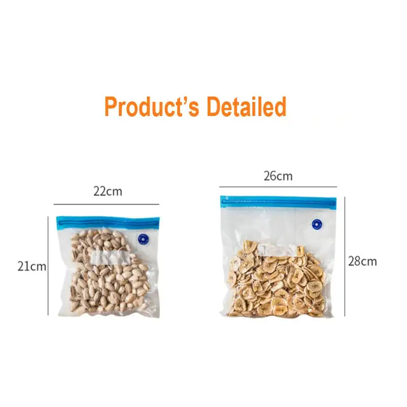 Reusable Vacuum Zipper Bags For Sealer Food Storage 5pc 10pc
