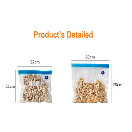 Reusable Vacuum Zipper Bags For Sealer Food Storage 5pc 10pc