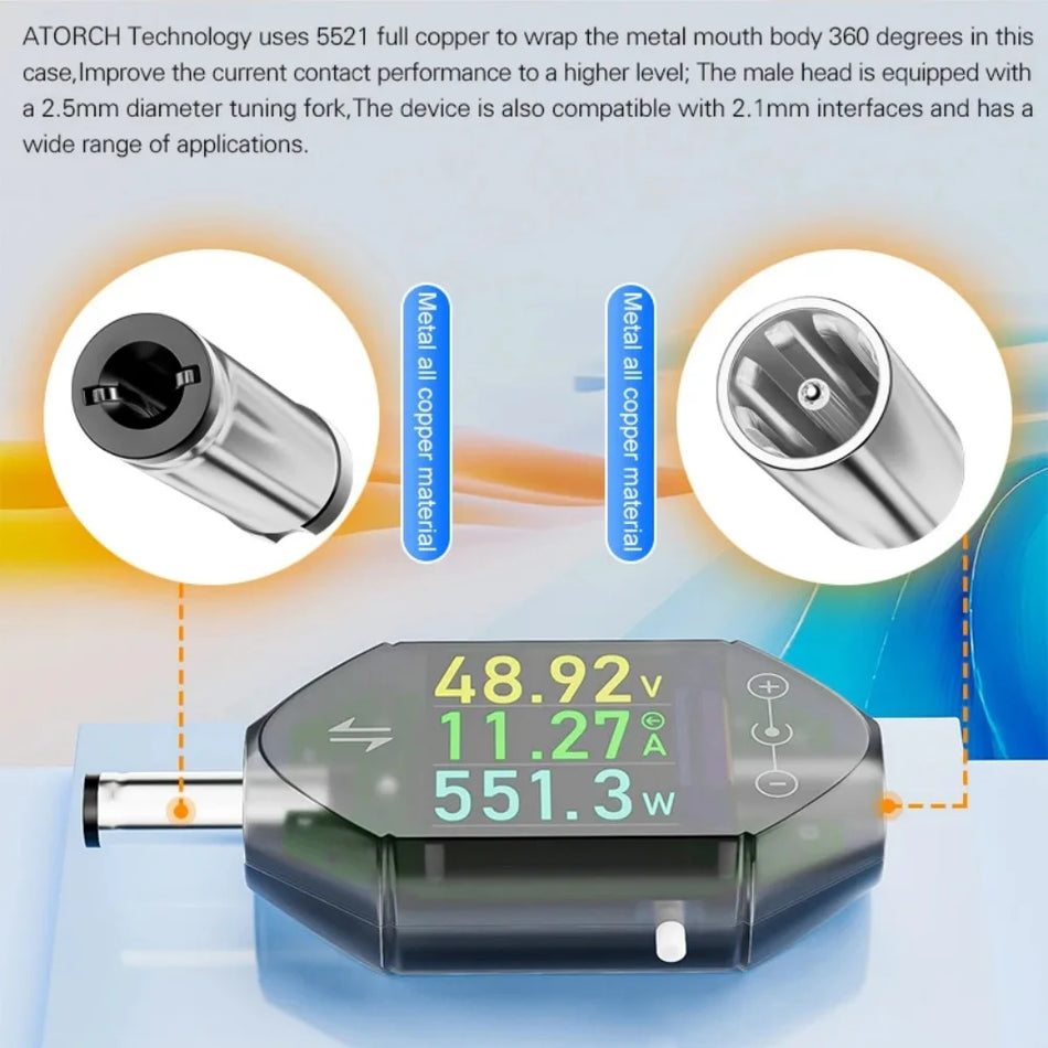 DT550 Digital DC Voltmeter Ammeter Wattmeter, 0-600W, 4.5-50V, Peak 12A