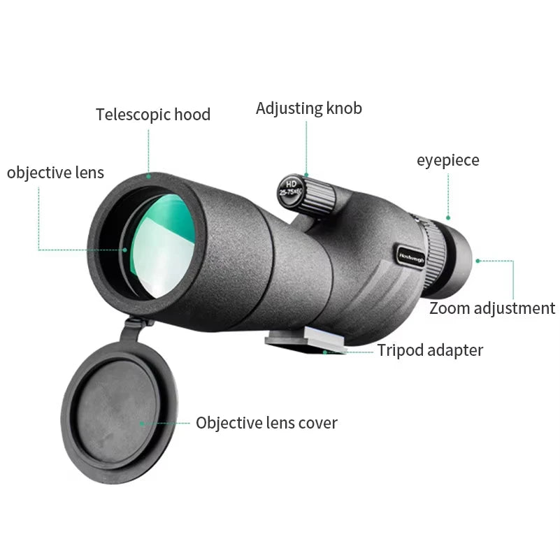 25-75x60 Spotting Scope &ndash; Waterproof Zoom for Birdwatching