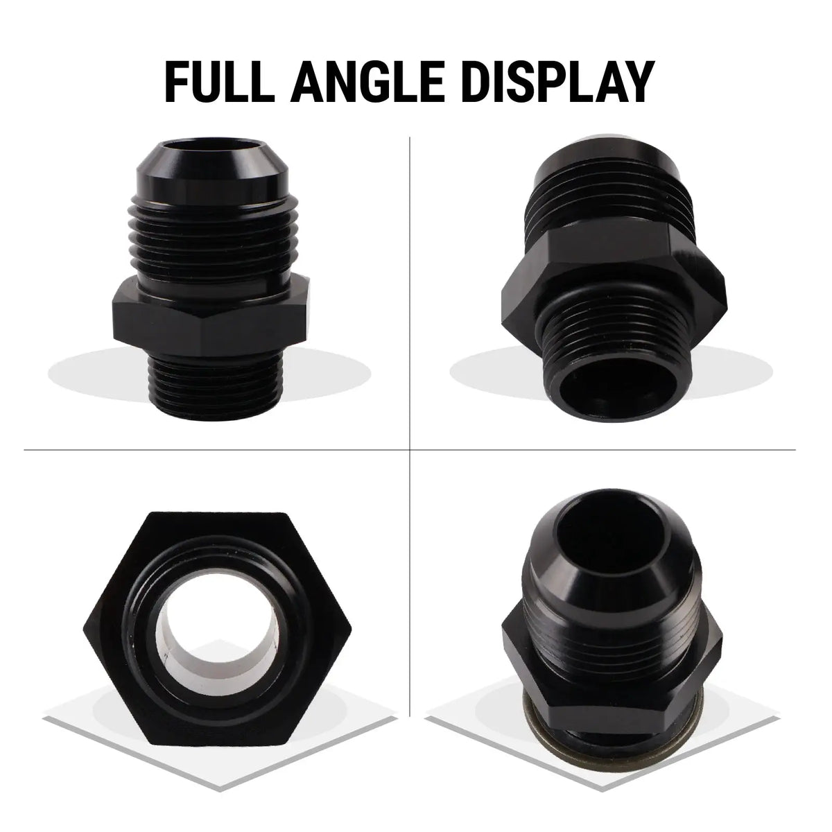 PIKBUK Aluminum AN10 to M12/14/16/18/20/22x1.5 Adapter Flare Fitting Auto Hose Fitting Male Oil Cooler Fitting by InterCyprus Trading Ltd